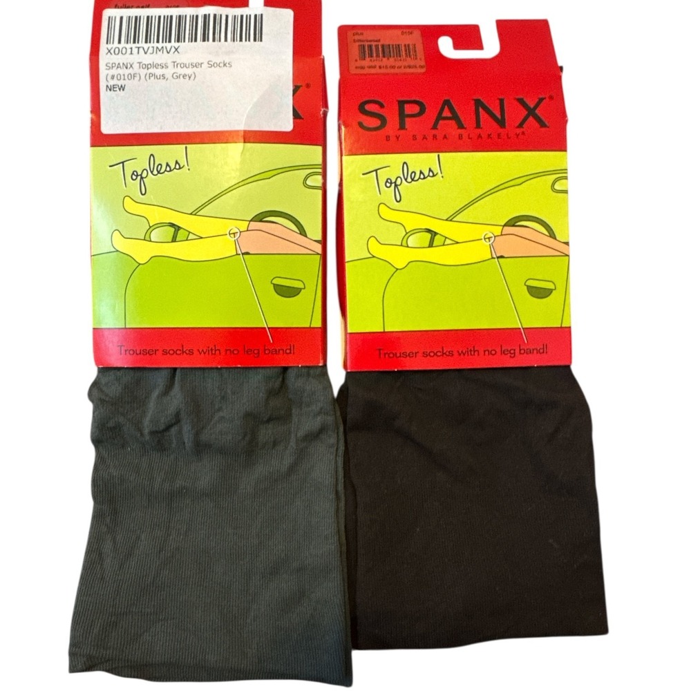 2 Pcs Spanx Topless Legband Free Trouser Socks Plus Size‎ Grey Comfortable New